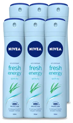 Image de 6 sprays déodorants Nivea Fresh Energy - 150 ml - Pack avantage - 6 pièces