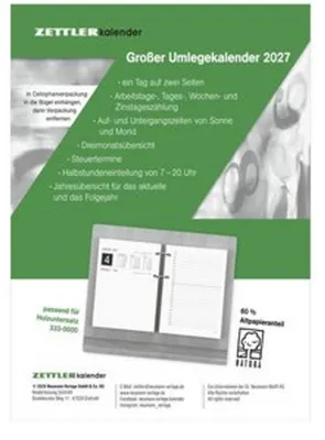 Obrázok produktu pre Plánovač/kalendár, formát 1T/2S, rozmer 10,5 x 14,2 cm, rok 2027