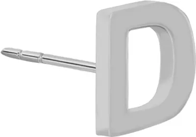 Produktbild von New Bling 9NB-908D - Zilveren oorsteker Letter D – Rhodium Plated – 4 mm – Per Stuk