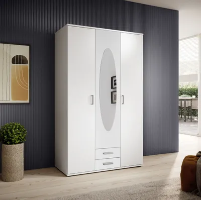 Produktbild von Kleiderschrank >Paul< in Weiß - 120x195x55cm (BxHxT)