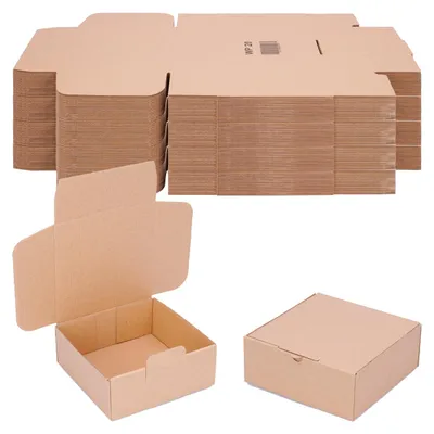 Produktbild von 100 Versandkartons - 150 x 150 x 60 mm - kleine Kartons für Versand Faltschachteln