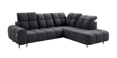 Produktbild von Ecksofa SERGIO L - Wohnlandschaft, Polstersofa, Polstercouch [RECHTE Seite - Antracit: Raven 18]