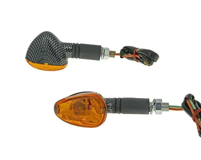 Produktbild von Blinker Set M10 Carbon-Look Doozy orange, lang