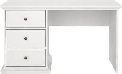 Produktbild von Schreibtisch 3 Schubladen - Weiß - L 102,6 x T 41,6 x H 80,8 cm - PARIS