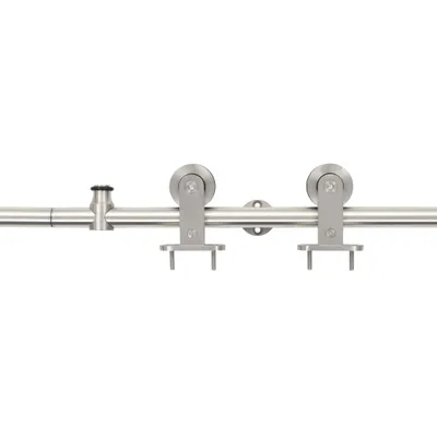 Image de vidaXL Kit de ferrures pour porte coulissante 183 cm acier inoxydable argenté