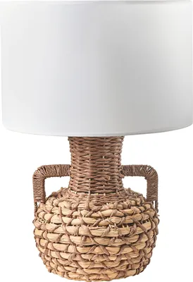 Produktbild von BELIANI Tischlampe Naturfarben aus Papierseil Handgefertigt Natürlich Geflochten Boho Stil Tischleuchte Nachttischlampe Wohnzimmer Schlafzimmer
