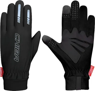 Produktbild von CHIBA Thermofleece - Radhandschuhe, schwarz, Größe M, atmungsaktiv mit Touchf...
