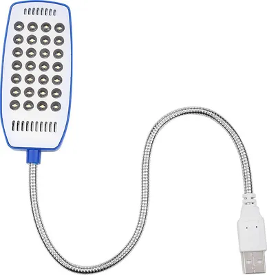 Image de 5V Flexible Gooseneck Mini USB 28 LED Portable Reading Light Computer Lamp With Switch Blue