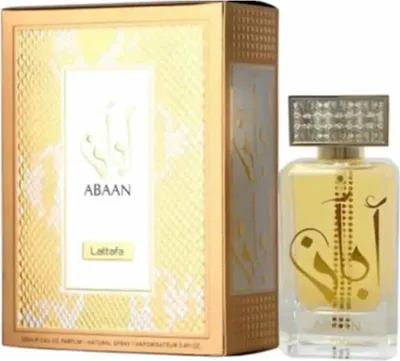 A perfume box and bottle are displayed against a white background.