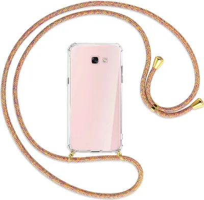 Produktbild von Handykette Backcover-Schutzhülle mit Band (Metall goldfarben) für Samsung Galaxy A7 2017 - Rainbow