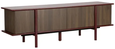 Image de Meuble TV effet bois 4 portes 180 cm bordeaux - Oviala Nelio
