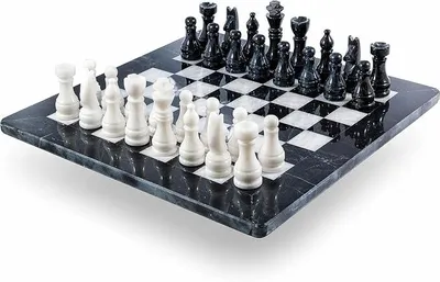 Imagen del producto de Juego de ajedrez en mármol, negro y blanco