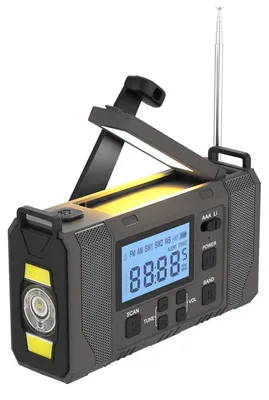 Produktbild von Notfall-Solarradio 10000 mAh – AM/FM Radio mit Taschenlampe, SOS-Alarm, Powerbank, 3 Ladearten (Solar/USB/Handkurbel), Camping & Stromausfall