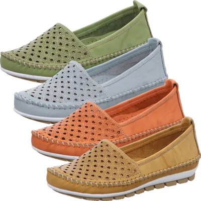 Produktbild von Gemini 003128-01 Damen Ballerina Slipper Mokassins Leder, Größe:41 EU, Farbe:Blau
