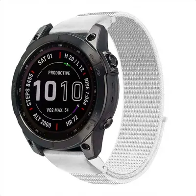 Productafbeelding van imoshion QuickFit® Nylon bandje - Garmin 20 mm aansluiting - Maat L/XL - Wit, AI-gegenereerde afbeelding