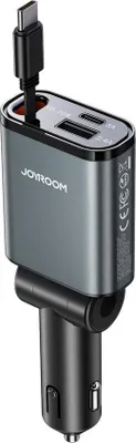 Image de Chargeur de voiture 3 en 1 Joyroom 45 W avec câble USB-C rétractable