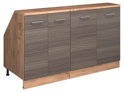 Produktbild von Küchenschrank für Dachschrägen Vicco R-Line Edelgrau 140 cm 2er Set Schrankkorpuss 60 cm Tiefe, Model 59982