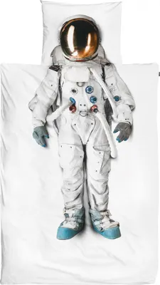 Produktbild von Snurk Baumwollbettwäsche Astronaut 135 x 200 cm+ 80 x 80 cm Motiv Astronaut