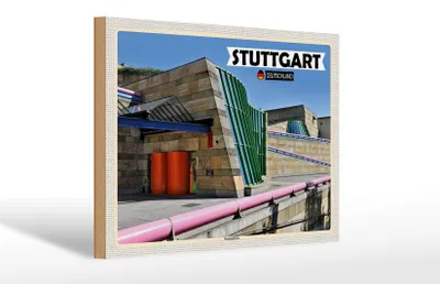 Produktbild von Holzschild Städte Stuttgart Staatsgalerie 30x20cm