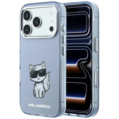 Produktbild von Karl Lagerfeld Hülle iPhone 18 Pro Max MagSafe Kunststoff blau Katze Choupette Logo