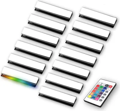 Produktbild von kalb | LED RGB Glaskantenbeleuchtung Vitrinenbeleuchtung Clip Glas 13er Set