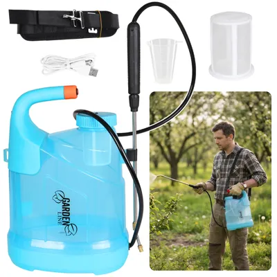 Produktbild von Tragbares Akku-Drucksprühgerät 5L – leichtes Gartensprühgerät zum Tragen über der Schulter, ohne manuelles Pumpen