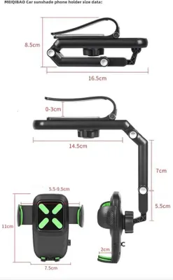Produktbild von 360-Gradigeschliffbarer Rückspiegelhalter für Mobiltelefone - Klappbarer GPS-Halter für 4-7 Zoll Mobiltelefone