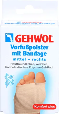 Obrázok produktu pre GEHWOL Podložka na prednú časť chodidla s bandážou pravá stredná, 1 ks