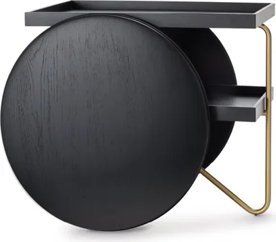 Produktbild von Casa Padrino Luxus Beistelltisch mit Rädern Schwarz / Gold -  Italy