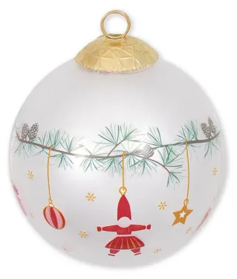 Produktbild von Greengate Juana Weihnachtskugel white 8cm