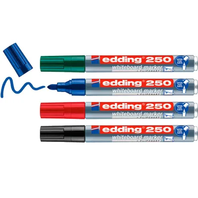 Produktbild von Edding 250, Mehrfarbig, Feine Spitze, Mehrfarbig, Aluminium, Fettdruck, 1,5 mm