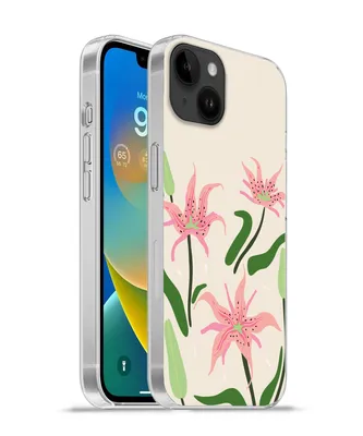 Produktbild von MuchoWow® Handyhülle Schutzhülle Hülle für Apple iPhone 14 Plus - Soft case Blume - Rosa - Blätter Silikon Softcase Handy Hülle - Abbildung