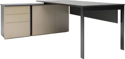 Produktbild von Moderner Eckschreibtisch Luxus Holzmöbel Arbeitsumgebung Schubladen