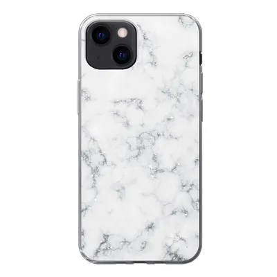 Produktbild von MuchoWow® Handyhülle Schutzhülle Hülle für iPhone 13 mini Marmor - Weiß - Silber - Glitter - Marmoroptik - Chic Silikon Softcase Handy Hülle - Softcase