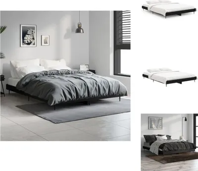 Immagine prodotto di vidaXL Struttura letto nera 140x190 cm in legno - Letti & strutture letto