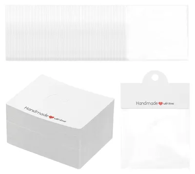 Schmuck-Display-Taschen, 100 Stück, Weiß, 100x80 mm