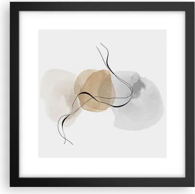 Produktbild von Gerahmtes Poster - Schwarzer Rahmen - Abstrakt minimalistisch Aquarell - 30x30 cm - Wand Bild - Wanddeko - Wandbilder - Kunstposter - Wandposter - Bilderrahmen - Bilder - Kunstdruck - P2BAC30x30-4827