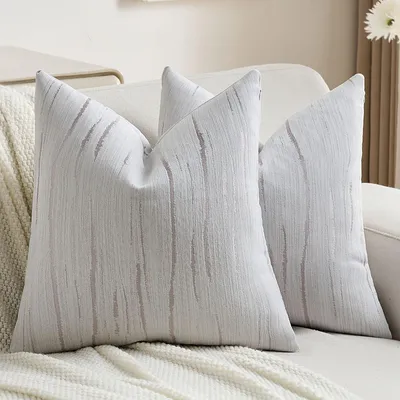 Immagine prodotto di Set di 2 federe per cuscini in velluto, 45x45 cm, colore grigio