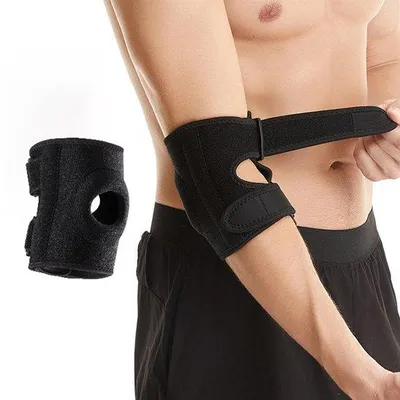 Produktbild von Ellenbogenbandage, verstellbar – geeignet bei Tennisarm, Schwellungsentzündung, Golferarm, Bursitis – zur Schmerzlinderung – Ellenbogenstütze