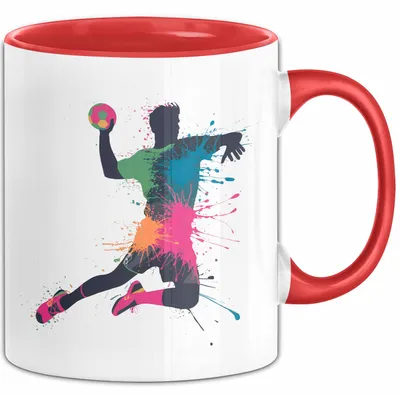 Produktbild von Handballspieler Tasse Geschenk Lustige Geschenkidee Spruch (Rot)