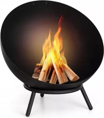 Produktbild von Verstellbare Metall-Feuerschale aus Blech für Lagerfeuer - Terrasse, Garten + Schürhaken