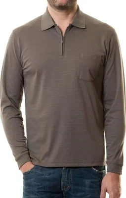 Ragman Langarm-T-Shirt langarm gestreift in beige