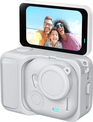Zdjęcie produktu dla Silikonowe etui ochronne, odporne na wstrząsy, z osłoną obiektywu i smyczą, kompatybilne z Insta360 GO Ultra Gray