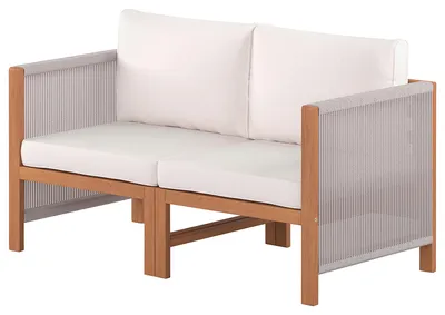 Produktbild von home24 Loungeset - 2-teilig - Akazie Massiv / Polyester - Braun / Beige