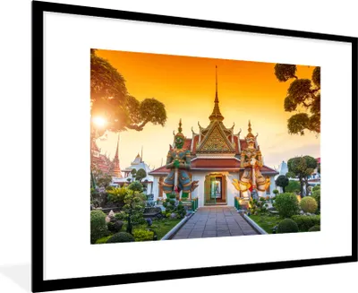 Produktbild von MuchoWow® Gerahmtes Poster Buddhistischer Tempel 90x60 cm - Poster mit Schwarzem Bilderrahmen Wandposter Rahmen Foto Bilder - Wanddekoration - Fotos