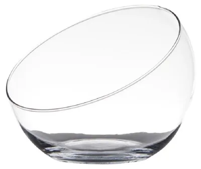 Produktbild von Hatchet Glass Kugelvase schrage Schale - recyceltes Glas - 20x17 cm