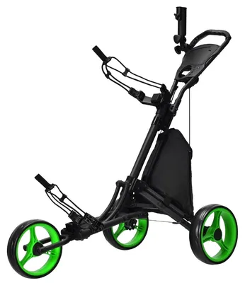 Image de Chariot de golf pliable à 3 roues avec poignée réglable