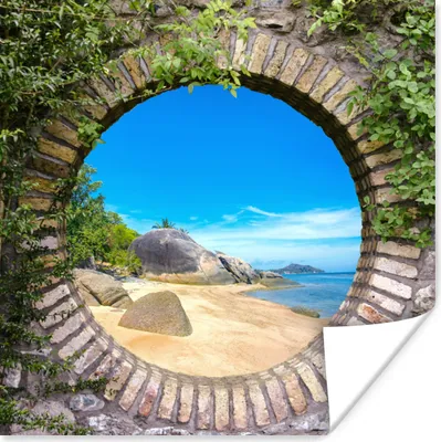 Produktbild von MuchoWow® Poster Sommer - Strand - Aussicht - Tropisch 75x75 cm - Wand Dekoration