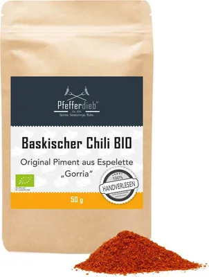 Produktbild von Baskischer Chili, Original aus Espelette Piment "Gorria", BIO, 50g