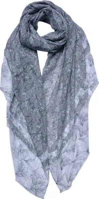 Produktbild von Clayre & Eef Gemusterter Damenschal 85x180 cm Grau Synthetisch